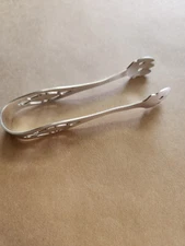 Vintage Web Sterling Silver Sugar Tongs Pierced Handles Ornate Design 