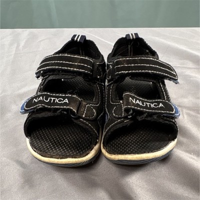 Nautica Helmlogo Toddler Boys Sandals Black/Blue Hook & Loop Open Toe US 6