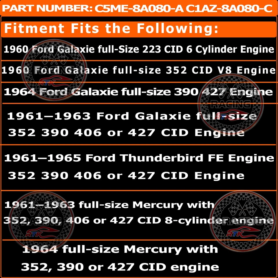 Coolant Reservoir Radiator Surge Tank 60-64 FORD GALAXIE THUNDERBIRD FE 390 ENG Foto 2 de 4
