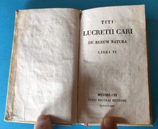 LUCREZIO CARO,DE RERUM NATURA LIBRI VI. Milano,1821. Bella legatura in pergamena