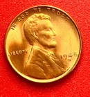1948-S Lincoln Wheat Cent Penny GEM RED BU From an Original Bank Roll