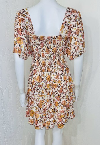 Chelsea & Violet Golden Floral Crepe Smock Tier Fit Flare Dress Size XS? EUC - Picture 6 of 16