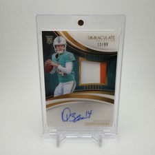 2025 Panini Immaculate Quinn Ewers RPA True Rookie/99 On Card Auto Dolphins