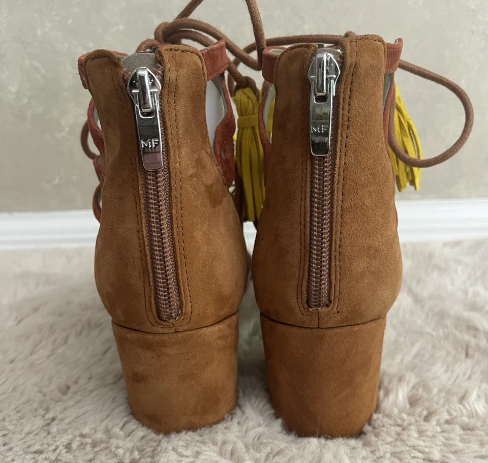 Sandalia Marc Fisher Rays con cordones tacón bloque gilly marrón topo gamuza talla 9 Foto 3 de 4