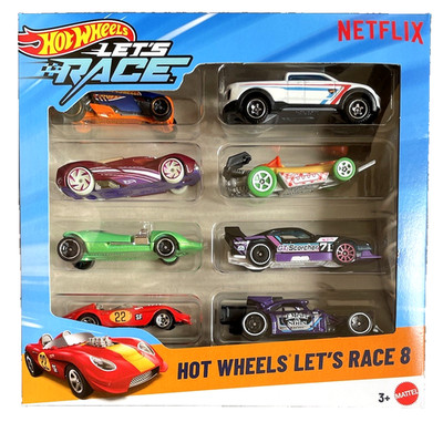 Hot Wheels Lets Race 8 Pack Kinder Modellautos GT Scorcher Spielzeugautos Set