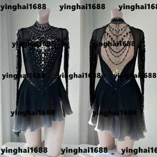 New figure skating dress Y0026---Black-gray gradient