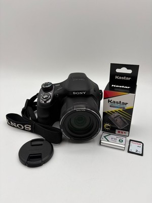 Sony Cyber-Shot DSC-H400 20.1MP Digital Camera Black w/63x Zoom Bundle Tested