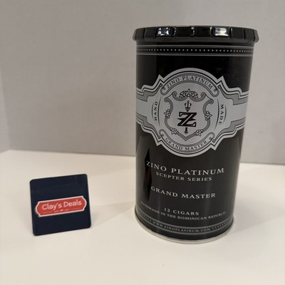 Zino Platinum Scepter Grand Master Collectors Empty Cigar Canister Tin