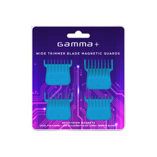 Gamma Wide Trimmer Blade Set of 4 Single Magnet Guards Barber Stylist  GPWMTG