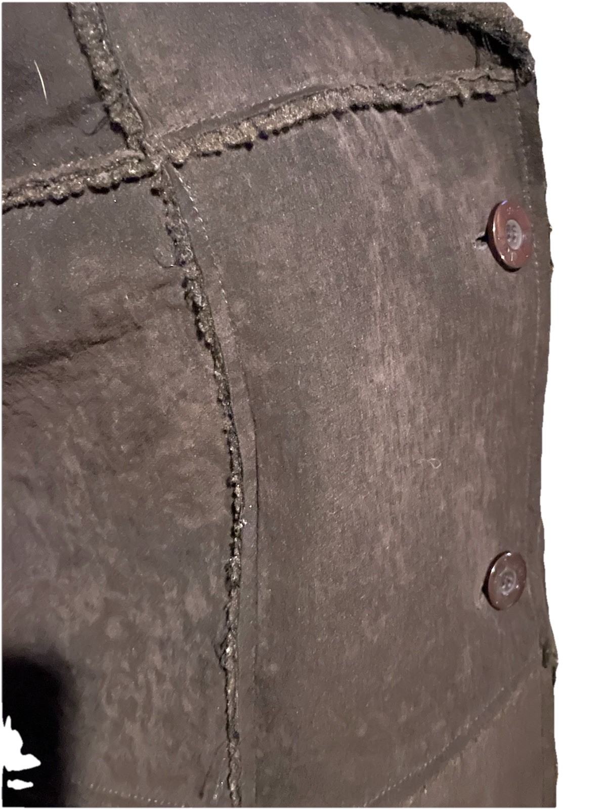 L.E.I. Coat Patchwork Shearling Button Down Faux … - image 5