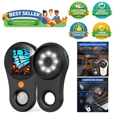 Portable USB Digital Microscope - 500x Magnification with 2.0 Inch IPS Screen