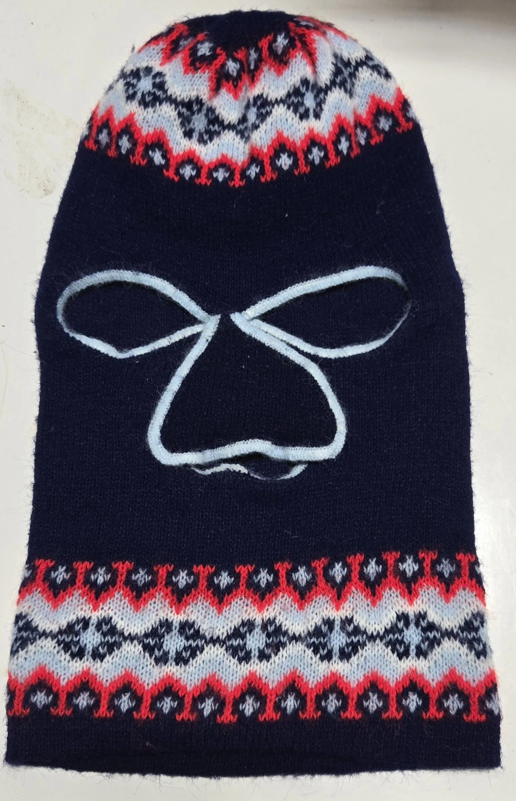 Vintage 1970's Ski Mask Snowmobile Facemask Hat Balaclava Burglar Thief Winter