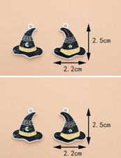 lot 40 Pcs cartoon black Witch Hat Charm earrings Pendants DIY Jewelry Makings