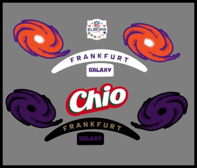 Frankfurt Galaxy Mini Helmet Alternate Decals - 2 designs to choose from