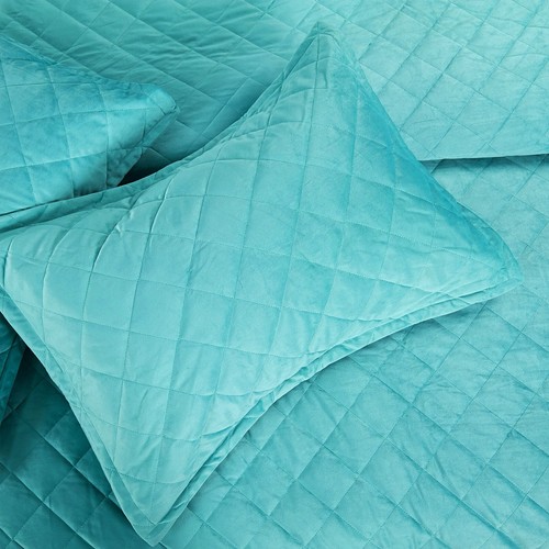 Serenta Velvet Quilted 5 Piece Bed Spread Set Diamond Design Soft Lightweight - Picture 44 of 83