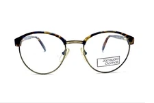 New Vtg Jacquard Occhalli Tortoise Blue Round Eyeglasses Denver C.2 49 20 140
