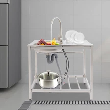 29.52*15.74*29.52in Kitchen Sink Stainless Steel Kitchen Sink Freestanding Sink