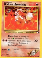 Pokémon Blaine's Growlithe Card 62/132 Gym Heroes