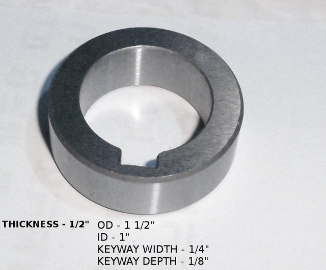 2x Hardened Steel Arbor Keyed Spacers Shim OD 1 1/2", ID 1", Thickness
