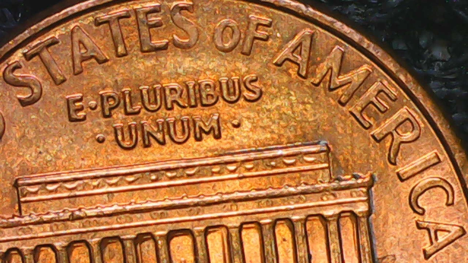 1991-D Penny w/ doubling on reverse and extra columns - Image 4 of 4