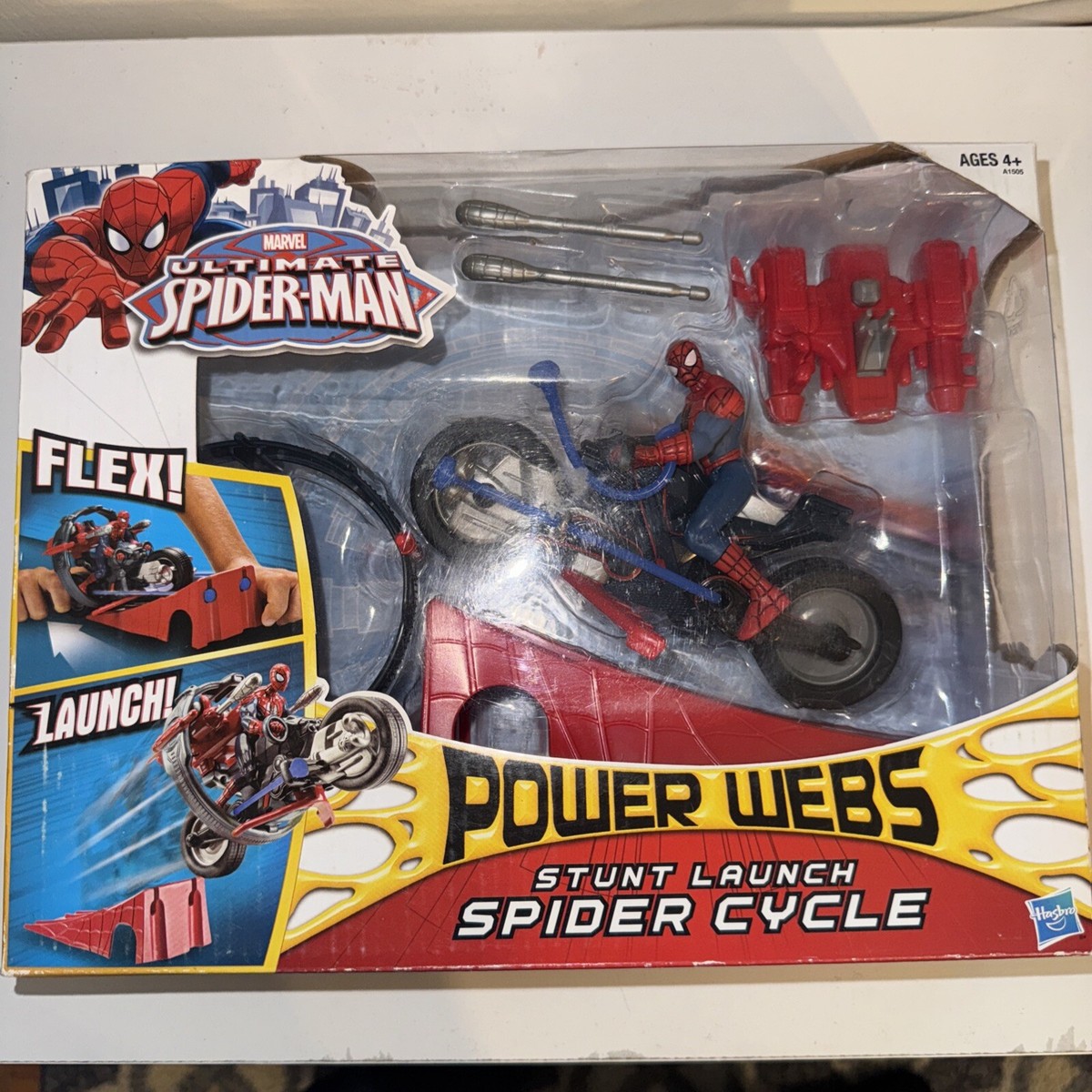 Marvel Ultimate Spider-Man Power Webs Stunt Launch Spider Cycle