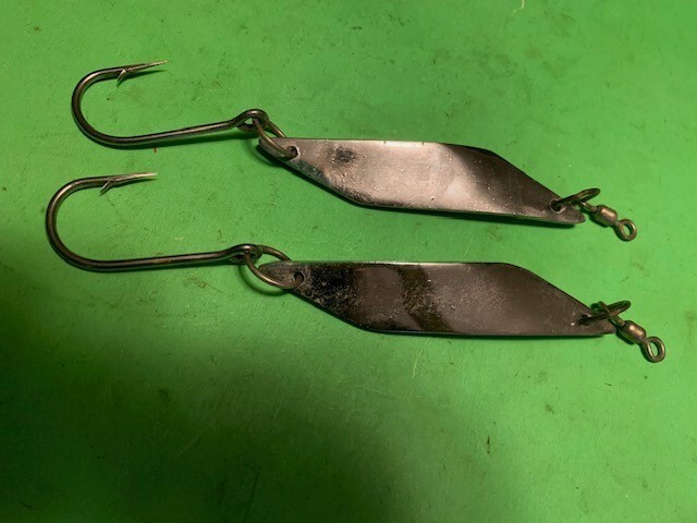 VERY RARE PAIR OF GEMS C-3 CASTING SPOONS 5 INCHES LONG & 3 OUNCES FISHING LURES - Image 5