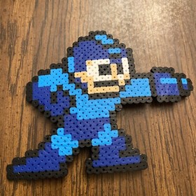 Mega Man Pixel Art Fuse Bead Melt Retro Sprite Blaster NES Blue 4.5&rdquo;x6&rdquo;￼