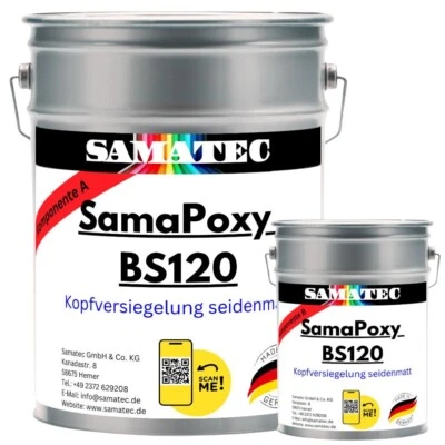 SAMATEC Bodenbeschichtung Kopfversiegelung seidenmatt Epoxidharz 2K BS120 4kg/40m²