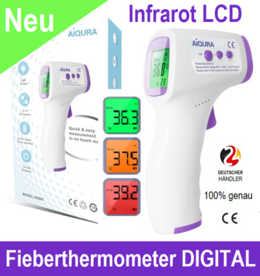 Digital Fieberthermometer Infrarot LCD Thermometer Kontaktlos Stirnthermometer 