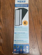VEVA Premium HEPA Filters: Pack of 2 HEPA Filters & 6 Carbon Pre-filters New