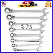 GEARWRENCH 8 Pc. 12 Pt. Reversible Ratcheting Combination Wrench Set, Metric - 9