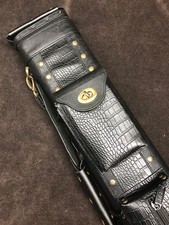 J J Leatherette Black Embossed Croc 3 Butt 5 Shaft 3x5