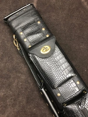 J&J Leatherette Black Embossed Croc 3 Butt 5 Shaft 3x5