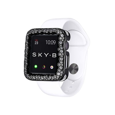 NEW SkyB Champagne Bubbles Apple Watch Case Gunmetal w CZ SERIES