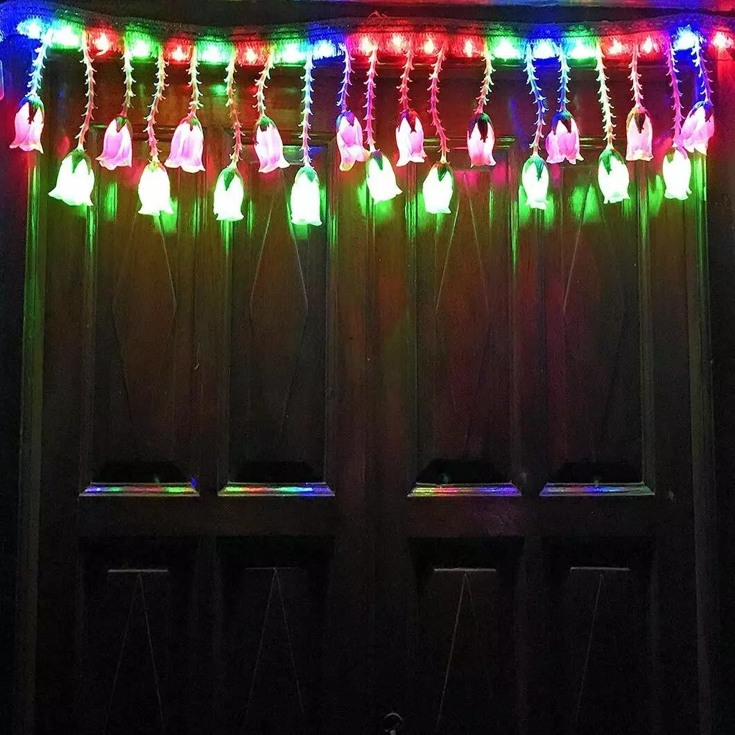 3Feet Multi Rose LED Lights Toran Bandhanwar for Diwali Home Festival Decoration
