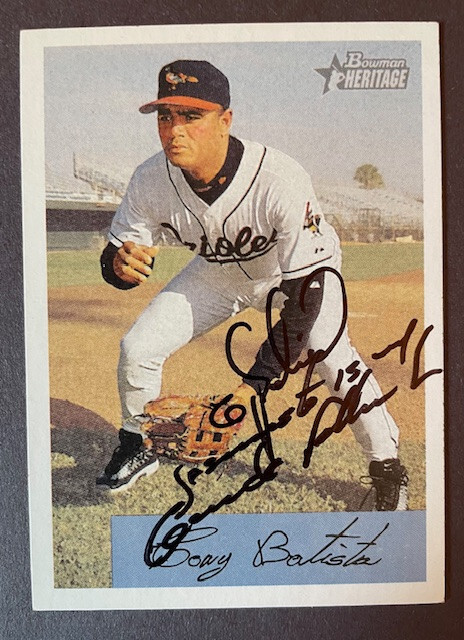 Tony Batista Signed 2002 Bowman Heritage #71 Baltimore Orioles