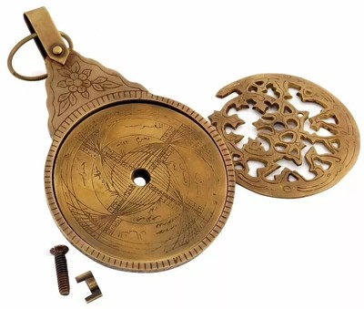 Vintage islamischer astrologischer Navigationskalender Messing arabisches Ast...