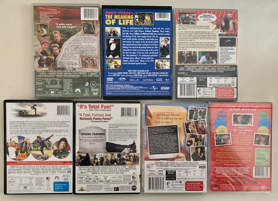 BULK LOT OF 7 DVDS Comedy Movies Hod Rod, Kung Fu Hustle & More Region 1 & 4 - Image 2 of 2