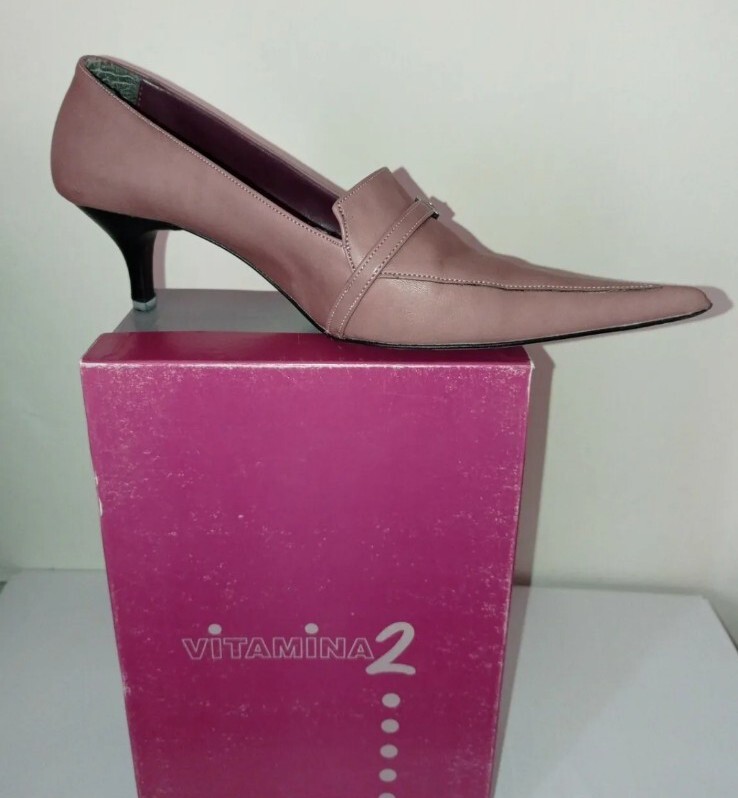 Scarpe Donna Vera Pelle Made in Italy Rosa Scuro Taglia 38 A Punta Tacco 5