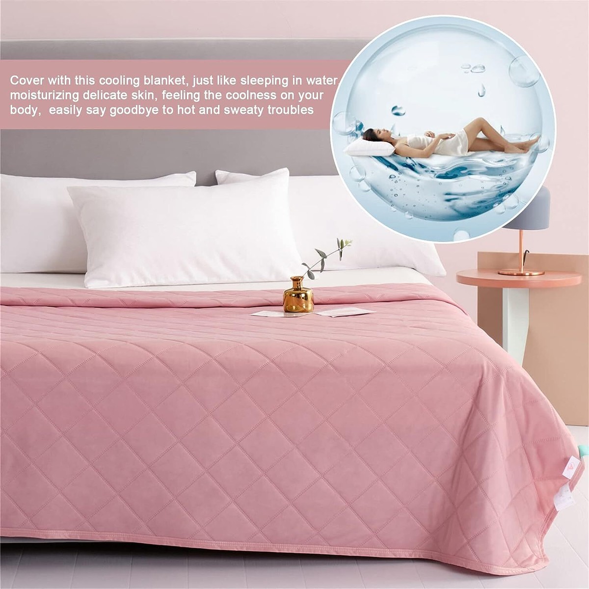 Cooling Blanket Solid Color Soft Lightweight Throw Summer Bedding