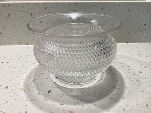Vintage Thistle Shape Glass Bowl Small Diamond Pattern Around Bowl - 第 1/6 張圖片
