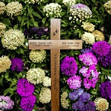 memorial cross free plaque and engraving grave marker woodland burial
