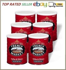 French Market Dark Roast Coffee with Chicory 12oz Can Pack of 6