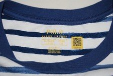 NWT Polo Ralph Lauren Boys Blue Striped Crab Pocket SS T-Shirt Size 18-20 XL