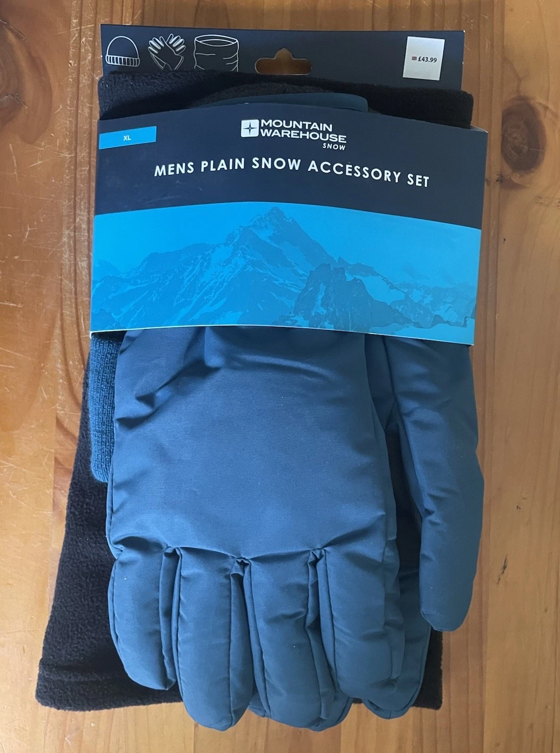 Mountain Warehouse Men’s Plain Snow Accessory Set RRP £43.99 Gloves Gaiter Hat