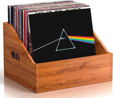 Wood Vinyl Record Storage, Retro Durable Vinyl Crate and Record Holder, Album