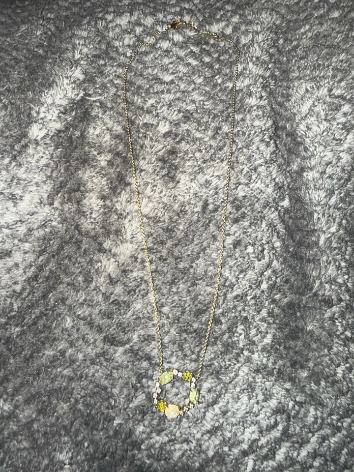 Anthropologie X Tai Rittichai Joyería Piedra Amarilla Halo Círculo Collar Oro Foto 3 de 4