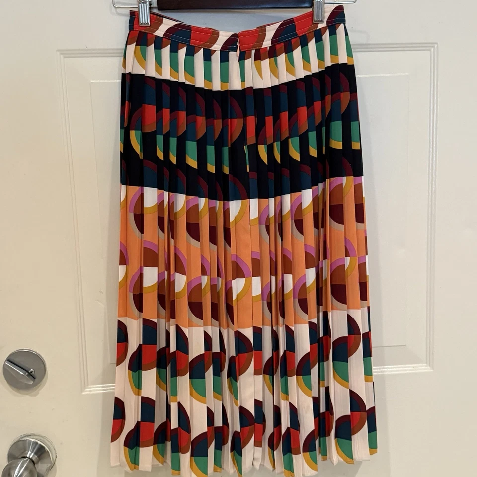 J. Falda midi de acordeón plisada colorida para mujer Crew 365 talla 00 carrera Foto 4 de 4