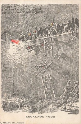1902 Swiss Art Postcard Escalade Battle Geneva P. Teilliet