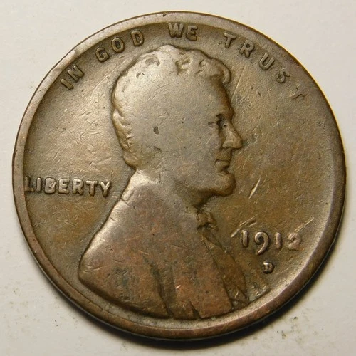 1912 D Lincoln Wheat Cent Penny G-VG "Actual Coin Pictured"